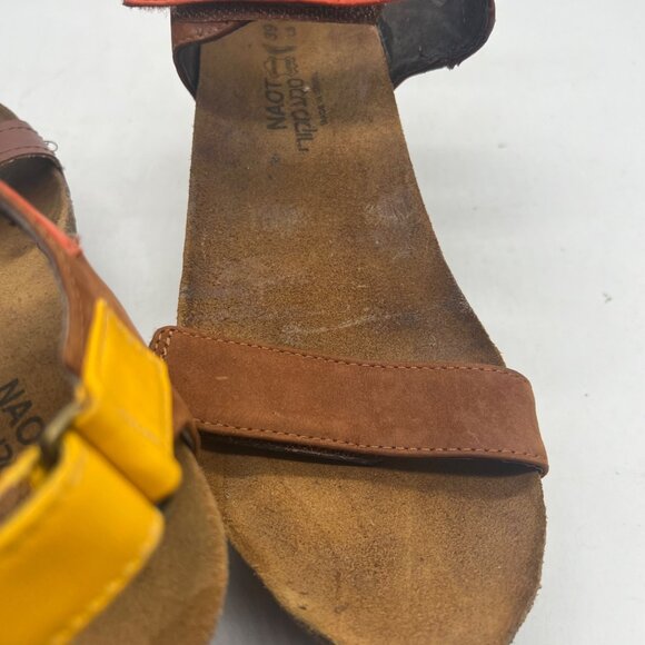 Naot Miracle Wedge Shoes Womens 8 (39) Sandals Multicolor 3" Heel - Picture 10 of 12